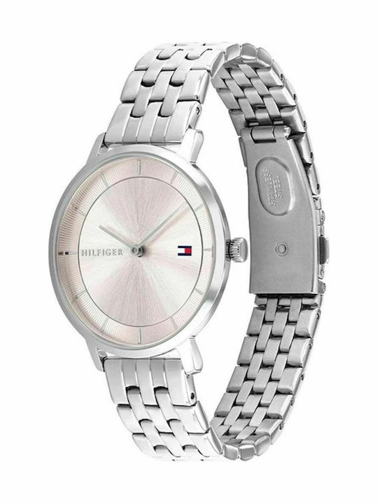 Tommy Hilfiger Tea Ceas de Damă cu Argintiu Brățară Metalică