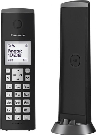 Panasonic KX-TGK212 Ασύρματο Τηλέφωνο Duo με Ελληνικό Μενού Μαύρο