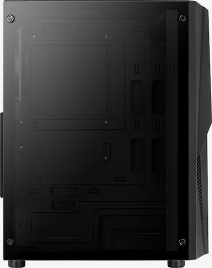 Aerocool Mecha v1 Gaming Midi Tower Κουτί Υπολογιστή με Πλαϊνό Παράθυρο και RGB Φωτισμό Μαύρο