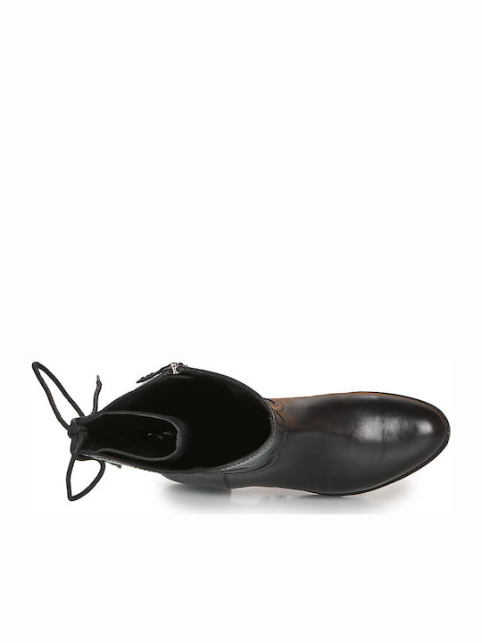 Leather Riding Boots with Zipper / Laces Felicity Black