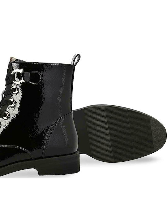 Women's Patent Leather Ankle Boots Black