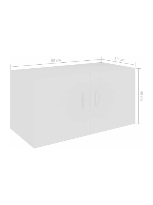 Wand Wohnzimmer Nischenschrank aus Spanplatte Weiß 80x39x40cm