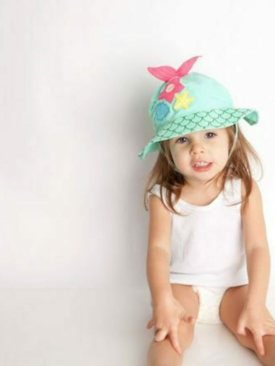 Zoocchini Kids' Hat Bucket Fabric Sunscreen Mermaid Green