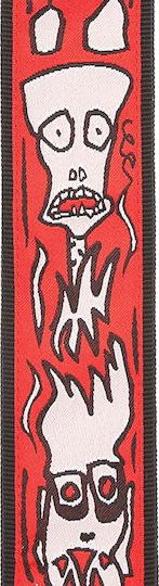 Daddario Joe Satrani Woven Guitar Strap Up in Flames