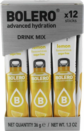Bolero Χυμός σε Σκόνη 500ml σε Νερό ΛΕΜΟΝΙ Χωρίς Προσθήκη Ζάχαρης 3gr 12τμχ