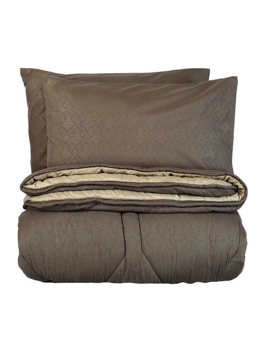 Das Home Σετ Πάπλωμα Μονό με Γέμιση Microfiber 160x240εκ. 4688 Μπεζ 4τμχ 11 togs