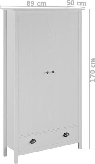 Doppeltür Kleiderschrank Hill White 89x50x170cm