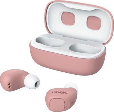 Trust Nika Compact In-Ear Bluetooth-Freisprecheinrichtung Kopfhörer mit Schweißresistenz und Ladeetui Rosa