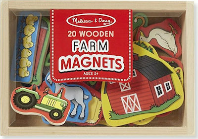 Melissa & Doug Magnetic Construction Toy Wooden Farm Animals Magnet