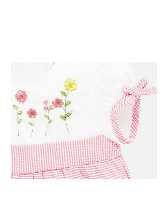 Mayoral Kids Dress Striped Short Sleeve Pink