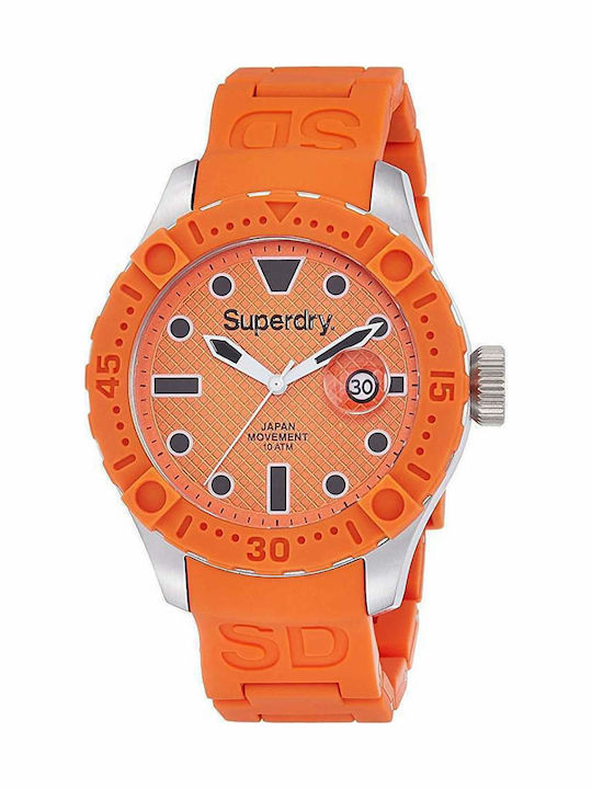 Superdry Uhr Batterie mit Kautschukarmband Superdry Uhr Batterie mit Kautschukarmband