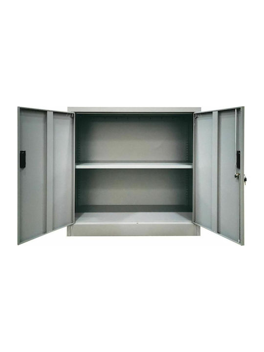 Double-leaf Metal Outdoor Cabinet with Locking Capability with 1 Shelf 90x40x90 cm E6000,1