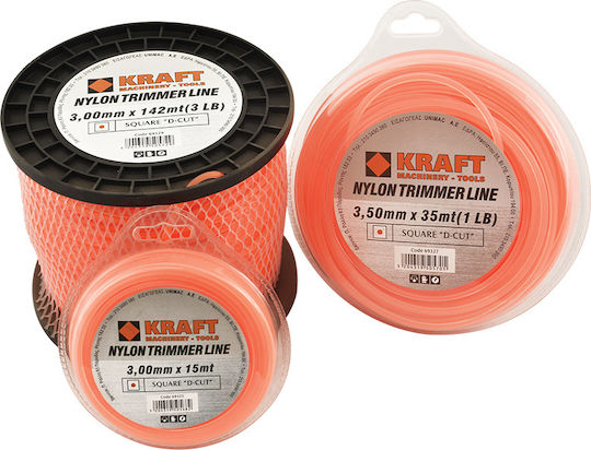 Kraft D-Cut Μεσινέζα Τετράγωνη Στριφτή Μήκους 15m και Πάχους 3mm