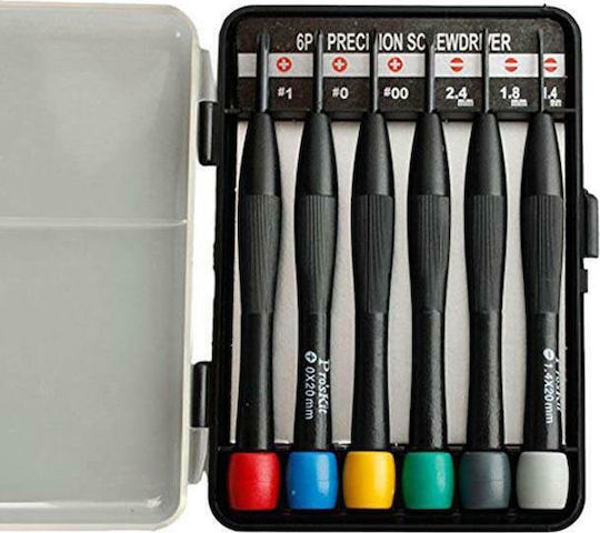 Proskit 8PK-2061 Set 6 Electrician Precision Screwdrivers with 6 Interchangeable Tips 01.052.0008