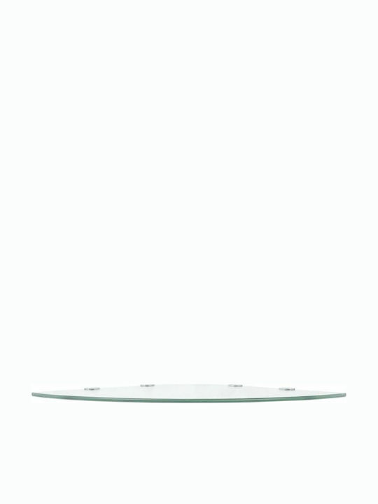 vidaXL Corner Wall Mounted Bathroom Shelf Glass with 1 Shelf 45x45x0.8cm