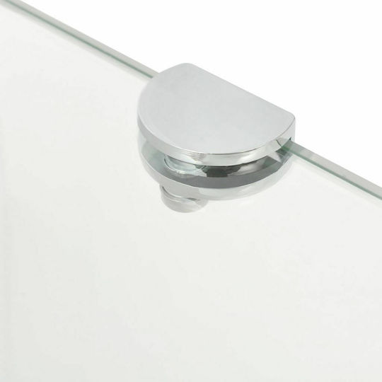 vidaXL Ecke An der Wand montiert Badezimmerregal Glas 45x45x0.8cm Transparent
