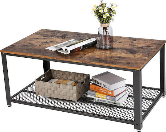 Rectangular Central Coffee Table Wooden Brown M106.2xW60.2xH45cm