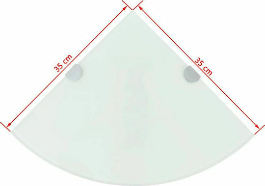 vidaXL Ecke An der Wand montiert Badezimmerregal Glas 35x35x0.8cm Weiß
