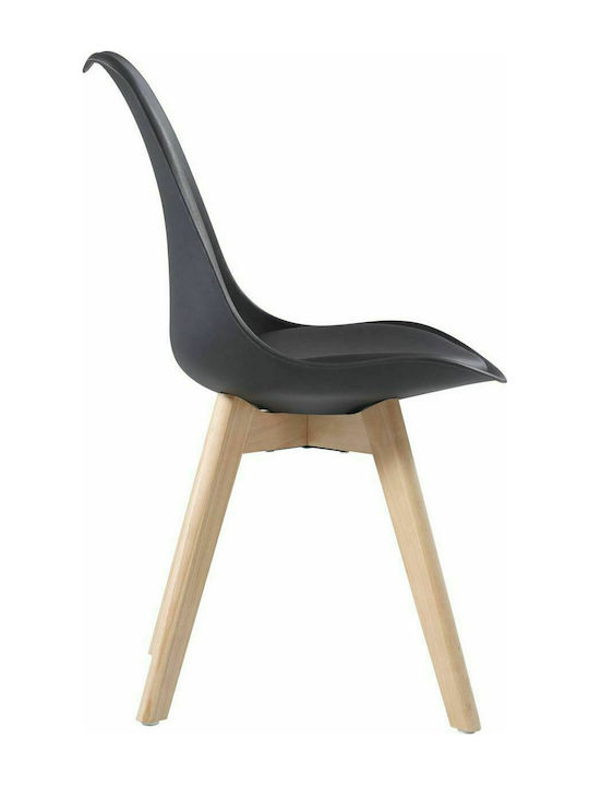 Martin Kitchen Polypropylene Chair Black 49x56x82cm 4pcs