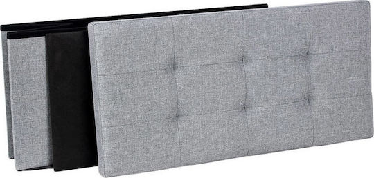 Taburet Cu Spațiu De Depozitare Tapițat Cu Țesătură Gri 76x38x38cm