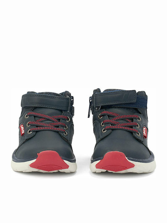 Aspen Leather Kids Boots with Laces Navy Blue
