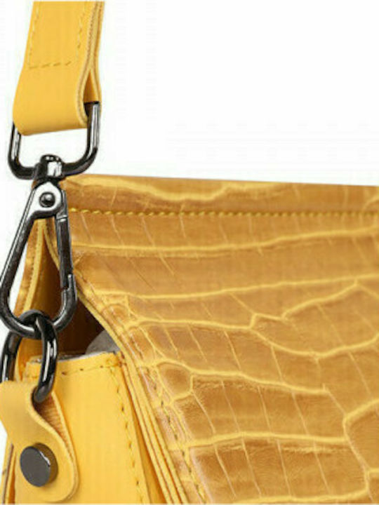 Tarlton Croco Γυναικεία Τσάντα Χιαστί Κίτρινη