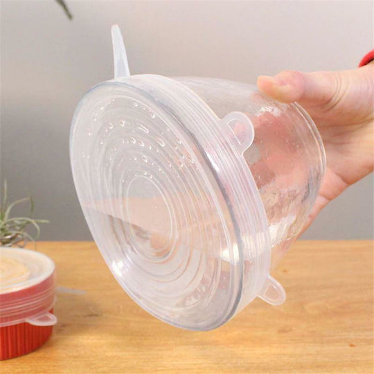 GlobalExpress Container Cover made of Silicone in White Color 54282 6pcs