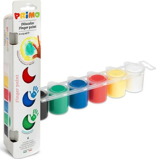 Primo 6 Ditacolor Finger Paints Set 25ml 6pcs
