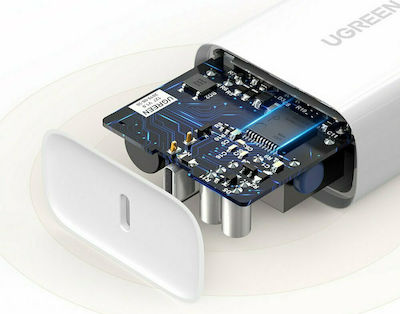 Ugreen Φορτιστής Χωρίς Καλώδιο με Θύρα USB-C Power Delivery Λευκός (CD127)