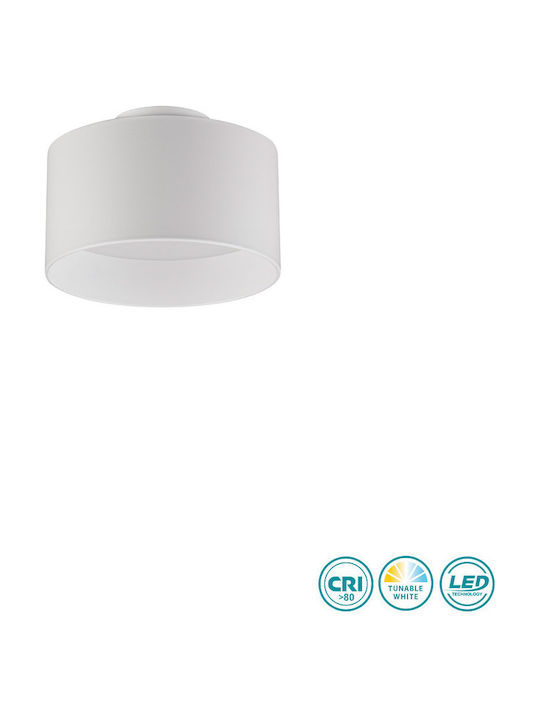 Globo Lighting Jenny Μοντέρνα Μεταλλική Πλαφονιέρα Οροφής με Ενσωματωμένο LED σε Λευκό χρώμα