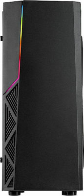 Inter-Tech B-02 RGB Gaming Midi Tower Computer Case with Window Panel Black