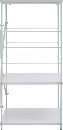 vidaXL Metallische Küchenorganisationsständer für Mikrowelle Weiß 60x39,6x79,5cm