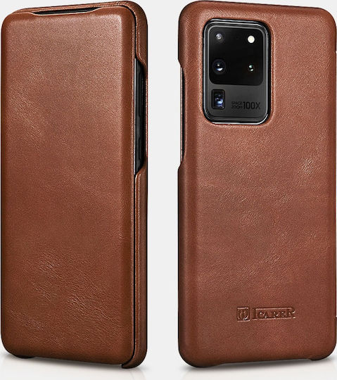 iCarer Curved Edge Vintage Book Δερμάτινο / Δερματίνης Καφέ (Galaxy S20 Ultra)