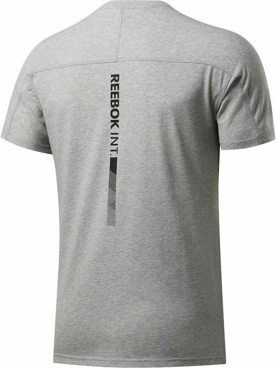 Reebok Speedwick Graphic Αθλητικό Ανδρικό T-shirt Γκρι με Λογότυπο