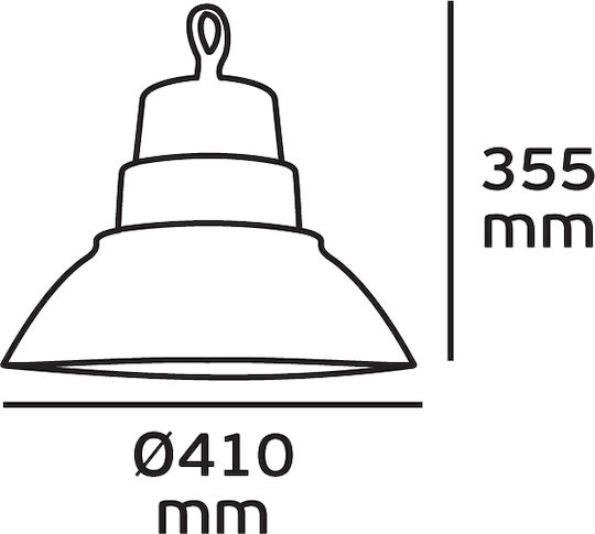 VK Lighting Φωτιστικό Καμπάνα 150W Φυσικό Λευκό 15000lm Γκρι Ø41xΥ35cm