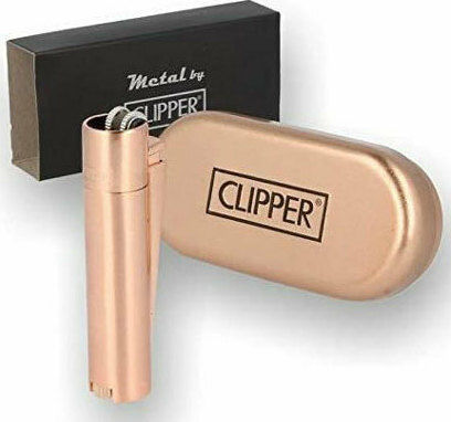 Clipper Metal Αναπτήρας Φλόγας σε Ροζ Χρυσό χρώμα