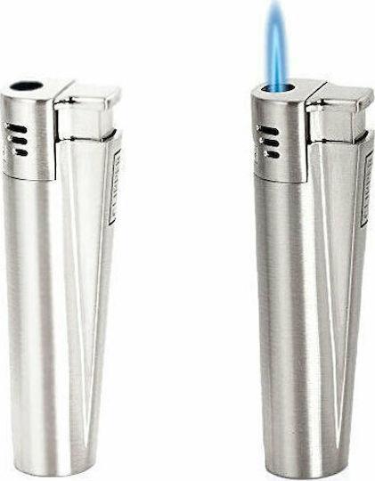 Clipper Jet Flame Αντιανεμικός Αναπτήρας Φλόγας Τύπου Jet σε Ασημί χρώμα