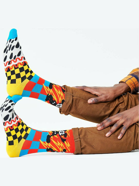 Happy Socks Disney Mickey-Time Ανδρικές Κάλτσες με Σχέδια Πολύχρωμες