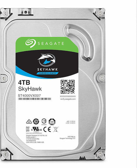 Seagate Skyhawk 4TB HDD Σκληρός Δίσκος 3.5" SATA III 5900rpm με 64MB Cache για Καταγραφικό