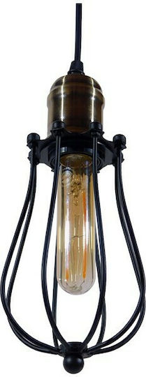 GloboStar Camber Pendant Light Black Grid with Socket E27 11cm