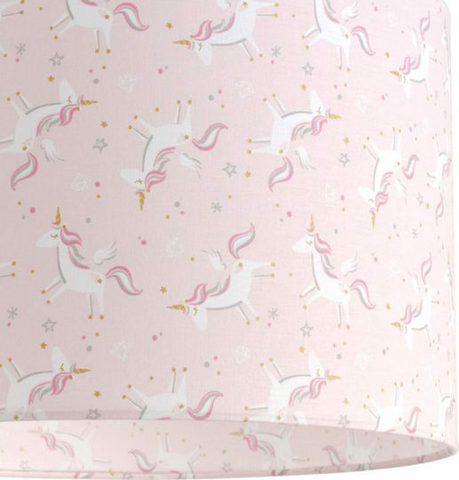 Veis Unicorn Einfaches Licht Kinderdeckenleuchte Deckenleuchte 60W mit Fassung E27 Pink 35x24cm