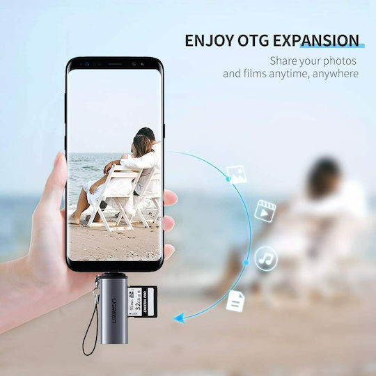 Ugreen Card Reader USB 3.1 Type-C για SD/microSD Γκρι