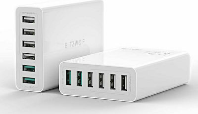 BlitzWolf Βάση Φόρτισης με 6 Θύρες USB-A 60W Quick Charge 3.0 σε Λευκό χρώμα (BW-S15)