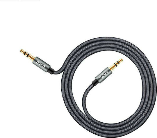 Hoco 3.5mm Jack Cable 3.5mm Male - 3.5mm Male Gray 1m with Gold Plated Terminals