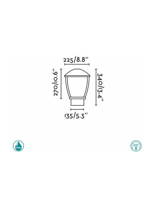 Faro Barcelona Wilma Lamp Lattern Outdoor 15W for Socket E27 Gray