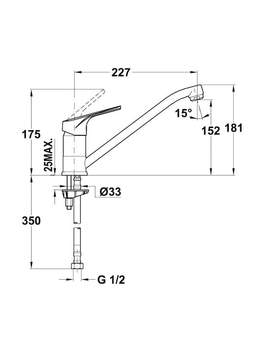 Teka MTP 913 Μπαταρία Κουζίνας Πάγκου Ασημί
