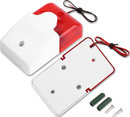 Blow Alarm Siren Indoor 110dB 12V with Red Light 8.5x13.5cm