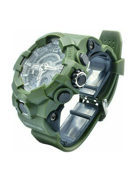 Expcni Watch Battery with Green Rubber Strap