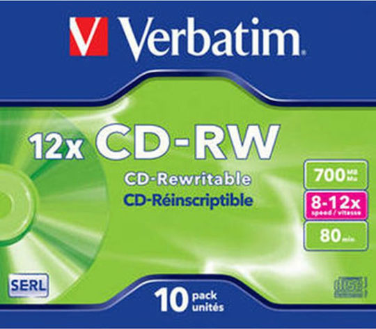 Verbatim Επανεγγράψιμα CD-RW 12x 700MB 10τμχ