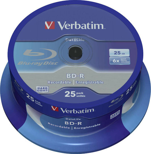 Verbatim Εγγράψιμα BD-R 6x 25GB Cake Box 25τμχ
